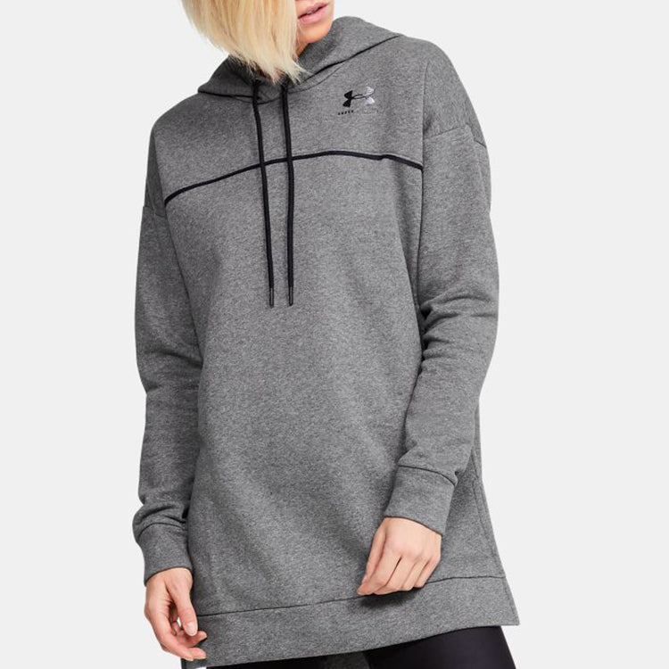 (WMNS) Under Armour Rival Fleece hooded Sports Gray 1344401-010
