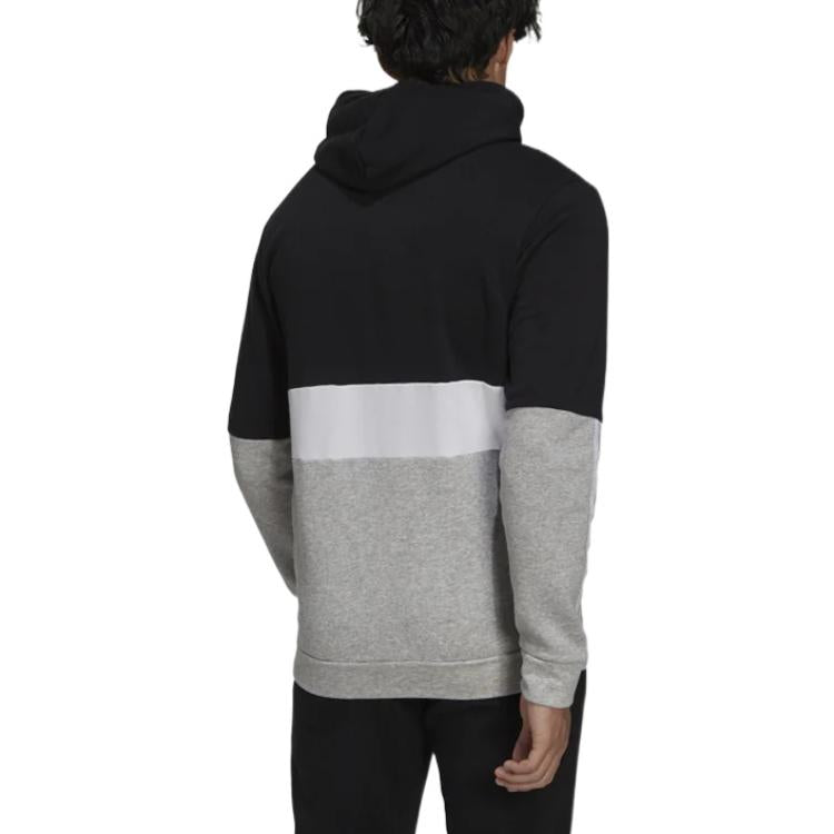 adidas Fleece Full-Zip Hoodie 'Black White Grey' GV5244