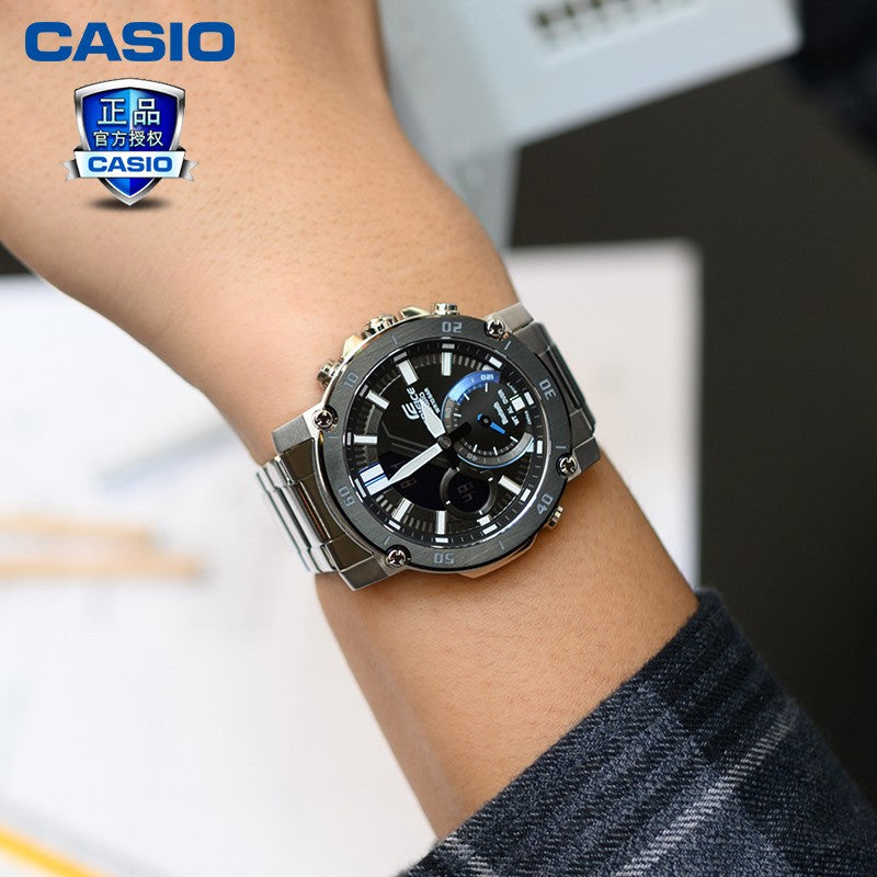 Casio Analog-Digital Watch 'Silver Black Blue' ECB-20YDB-1A