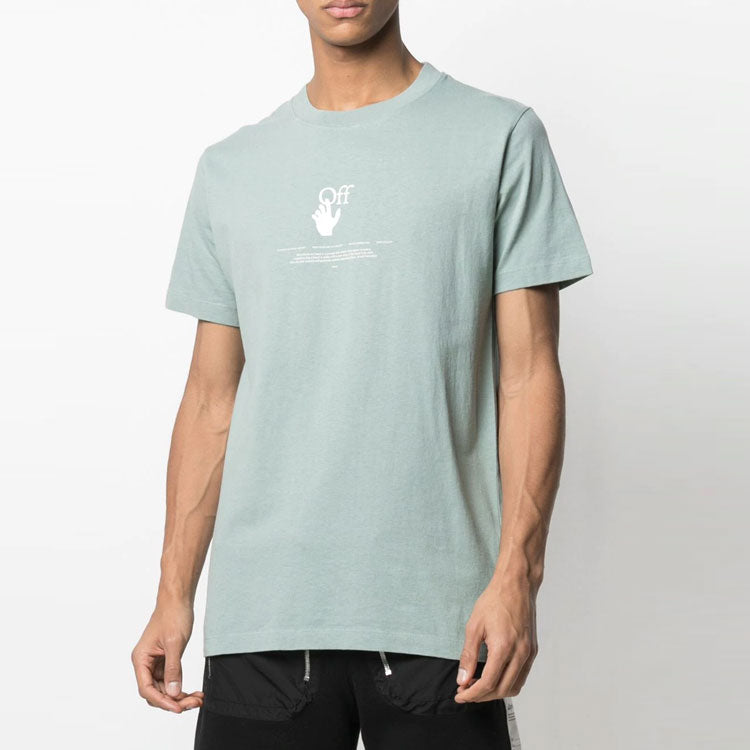 Off-White SS21 Pattern Cartoon Printing Short Sleeve Green OMAA027R21JER0085041