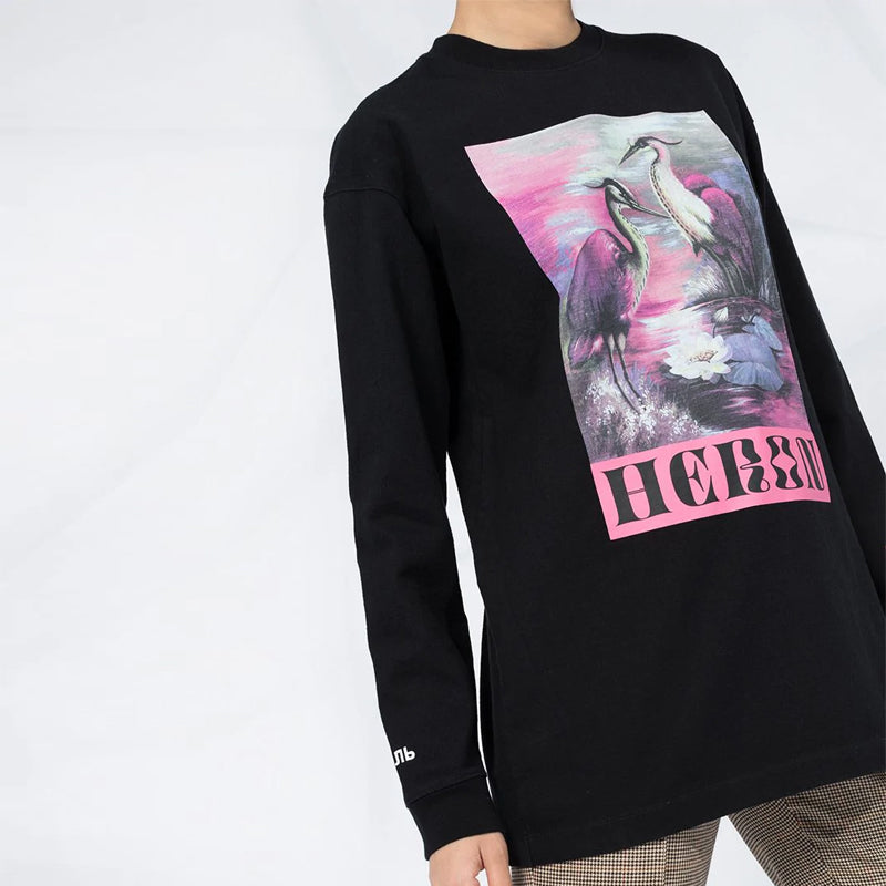 HERON PRESTON Heron Printing mid-length Long Sleeves Unisex Black HWAB012E20JER0011030