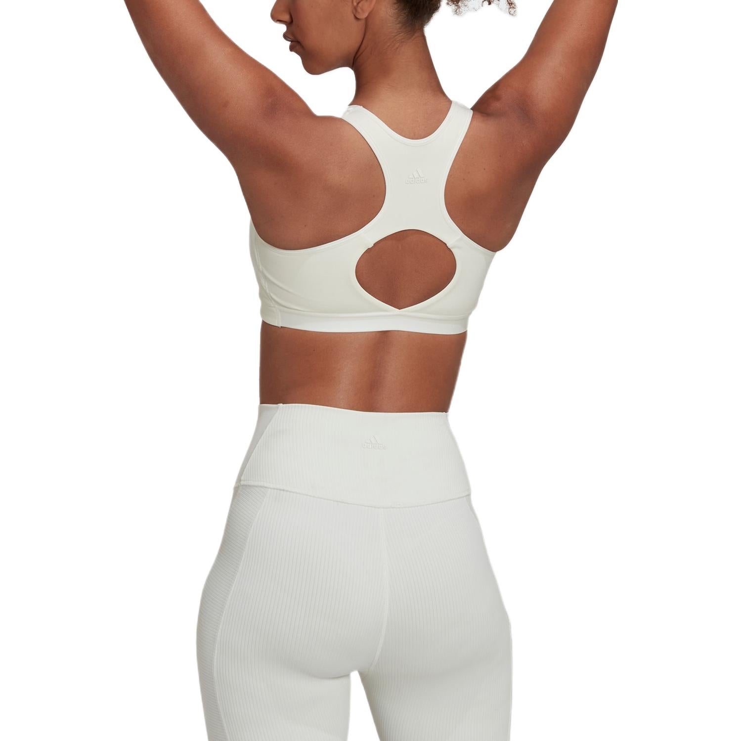 (WMNS) adidas CoreFlow Studio Medium-Support Yoga Wind Bra 'White' HM6369
