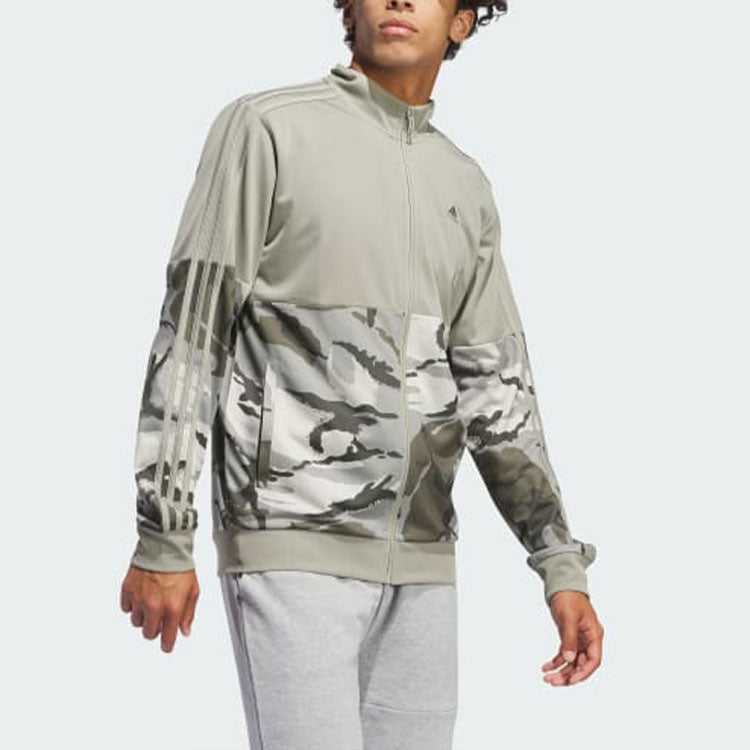 adidas Essentials Camo Tricot Track Jacket Asia Sizing 'Green' IT0558