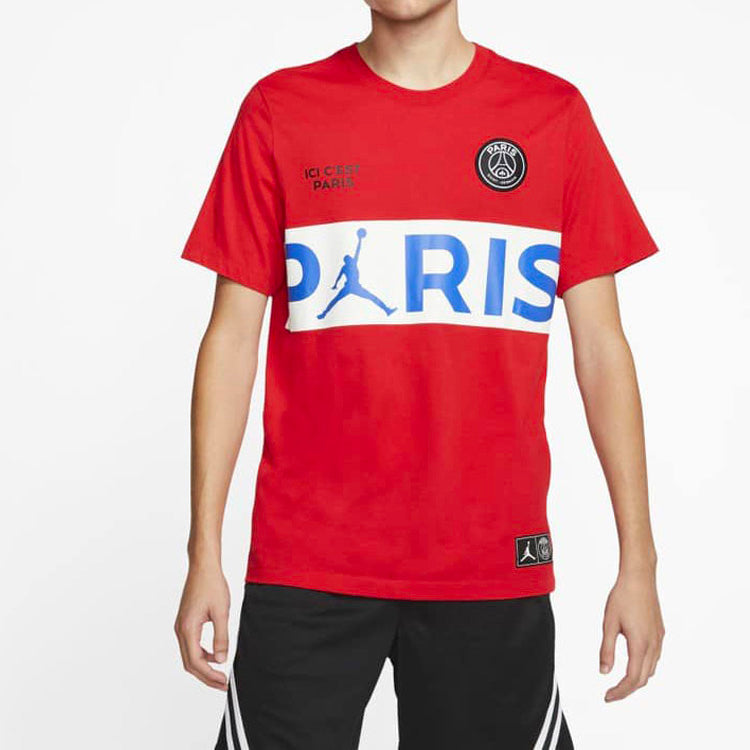 Air Jordan x PSG Paris Saint-Germain Short Sleeve Red BQ8390-657