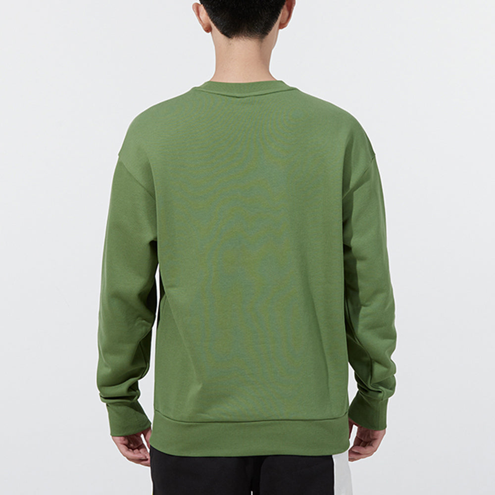 PUMA Contrasting Colors Zipper Pocket Sports Round Neck Pullover Green 535130-67