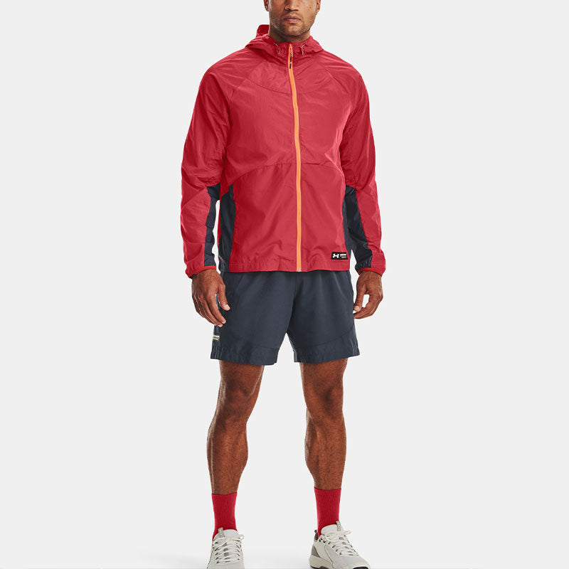 Under Armour Rush Woven Full Zip Jacket 'Coral Red' 1377181-638