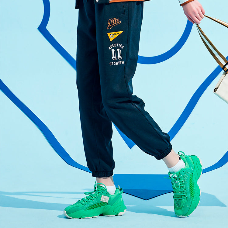 (WMNS) FILA FUSION Logo Alphabet Printing Woven Sports Pants Black T11W035802F-BK