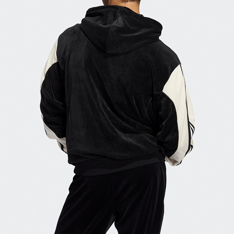 adidas originals Velour Hoody Velvet Contrasting Colors Black H31248