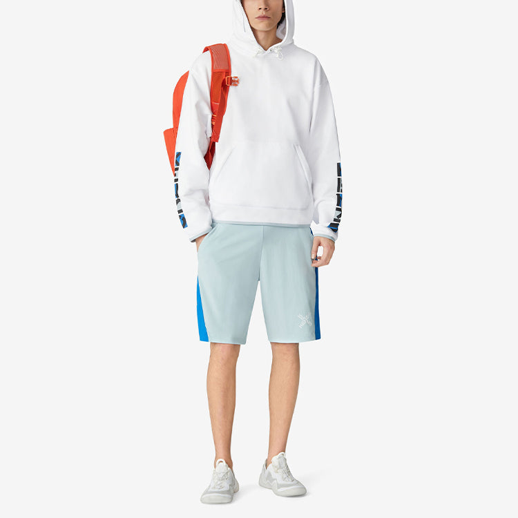 Men's KENZO Little X Printing hooded Pullover Casual White FB55SW5374MS-01