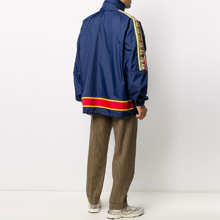 Men's Gucci Zipper Long Sleeves Jacket Blue 618904-ZAETV-4340