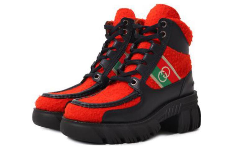 (WMNS) Gucci x North Face Romance Ankle High Boots 'Red Black' 681771-2JW20-6571