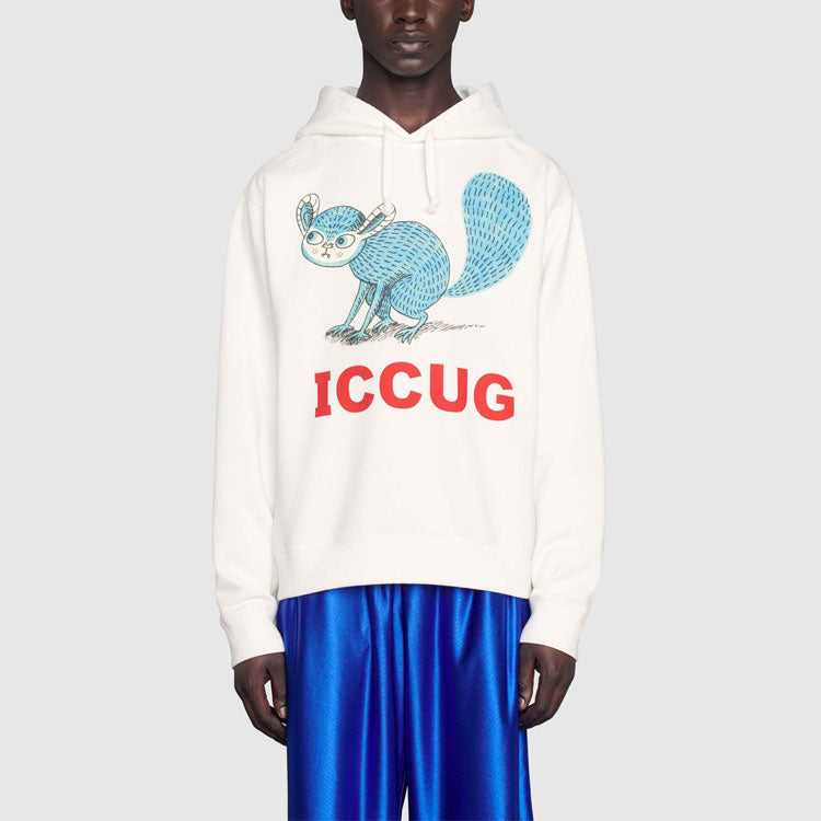 Men's Gucci x Freya Hartas Crossover FW21 Animal Printing Drawstring White 646953-XJDJR-9095