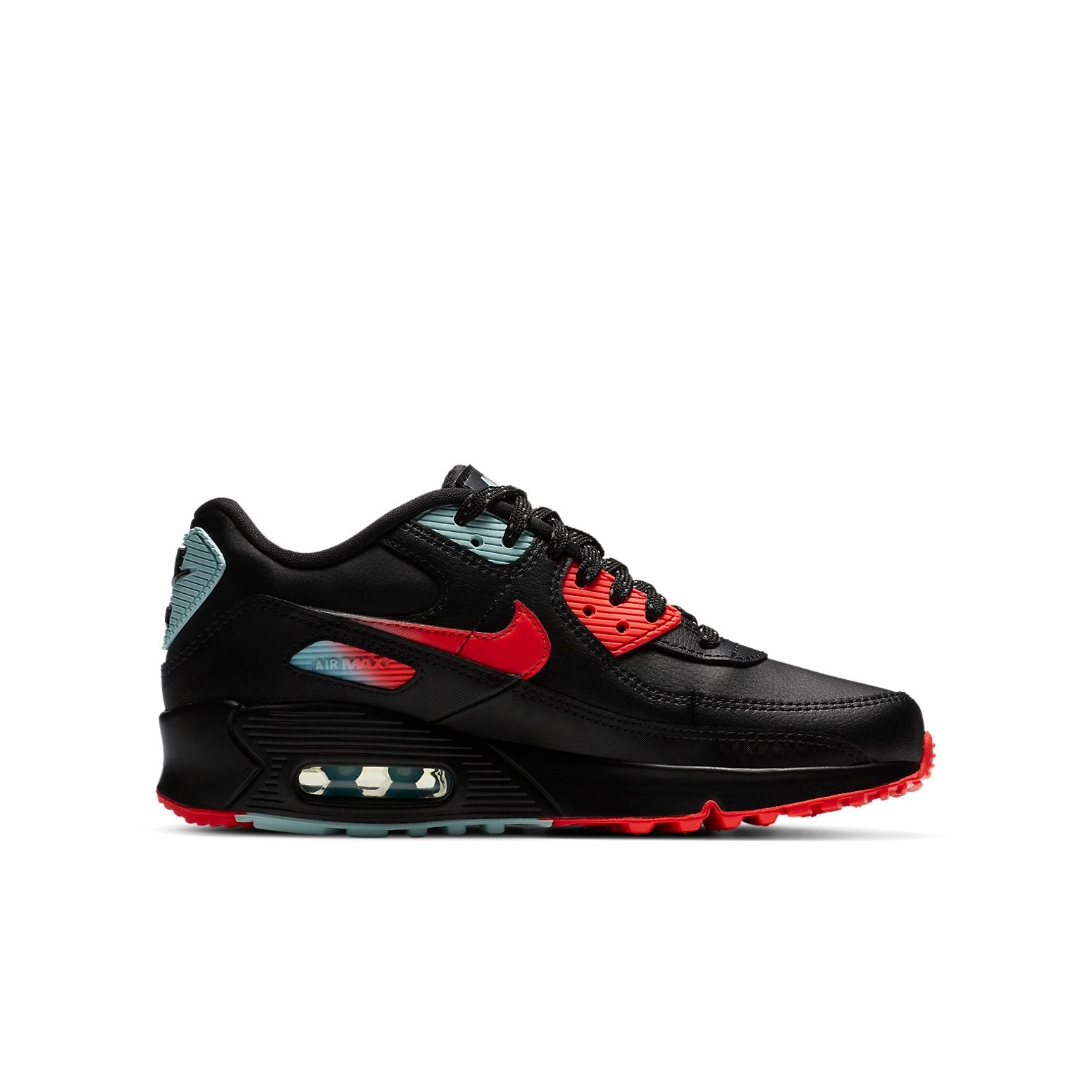 (WMNS) Nike Air Max 90 Leather 'Black Crimson Glacier Ice' CZ8144-001