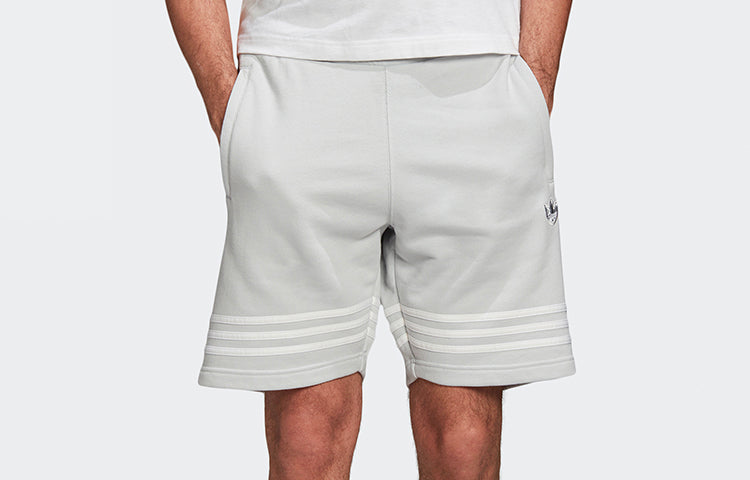 adidas originals Outline Short Hollow Out Logo Sports Shorts light grey FM3882