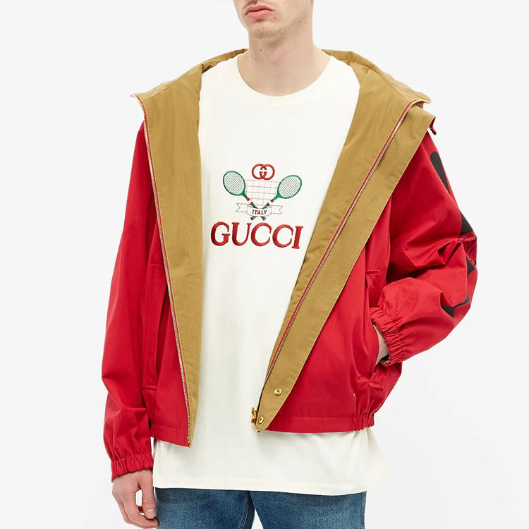 Gucci Reversible Logo Arm Hooded Jacket 'Red' 618902-ZAEOM-6082