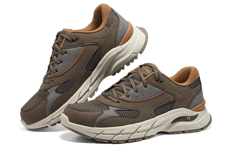 Skechers Arch Fit Baxter 'Brown Grey Yellow' 210424-TPE