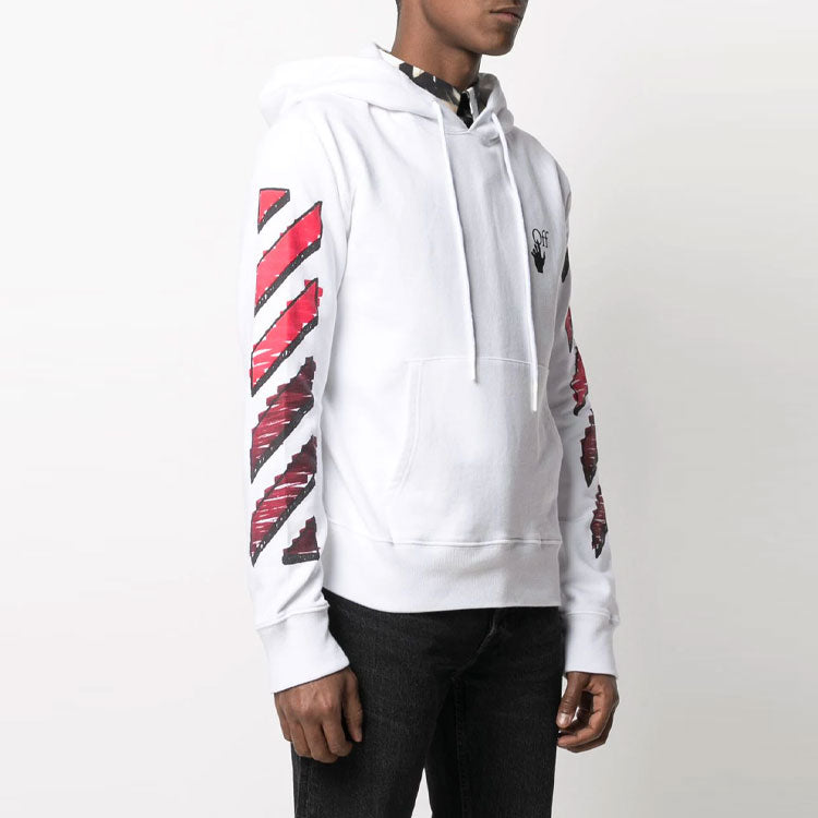 Off-White SS21 Marker Arrows Stripe Printing Jacket Loose Fit White OMBB034R21FLE0030125