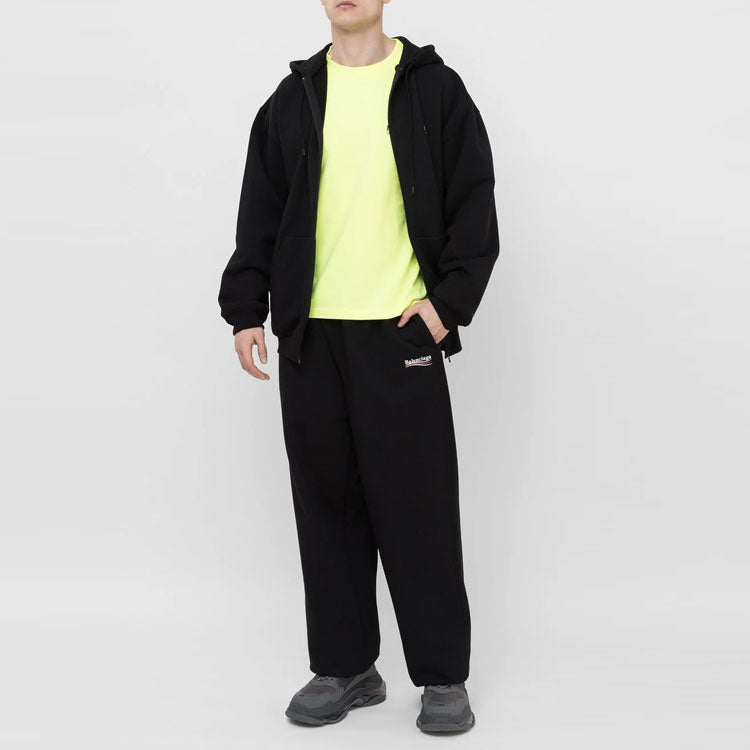 Men's Balenciaga SS21 Zipper Long Sleeves Jacket Black 641659TIV551070