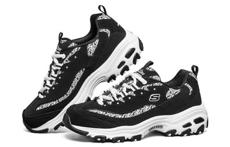 (WMNS) Skechers D lites 1.0 White/Black 13169-BKW