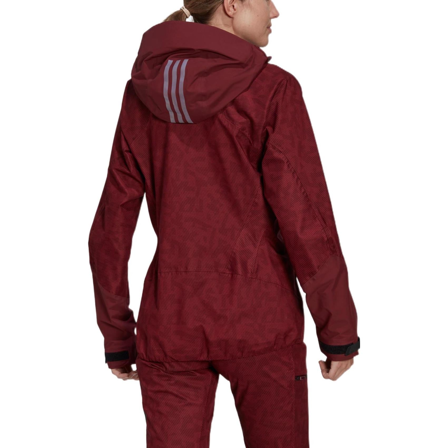 (WMNS) adidas Terrex Techrock RAIN.RDY Waterproof Jacket Asia Sizing 'Burgundy Black' HE2295