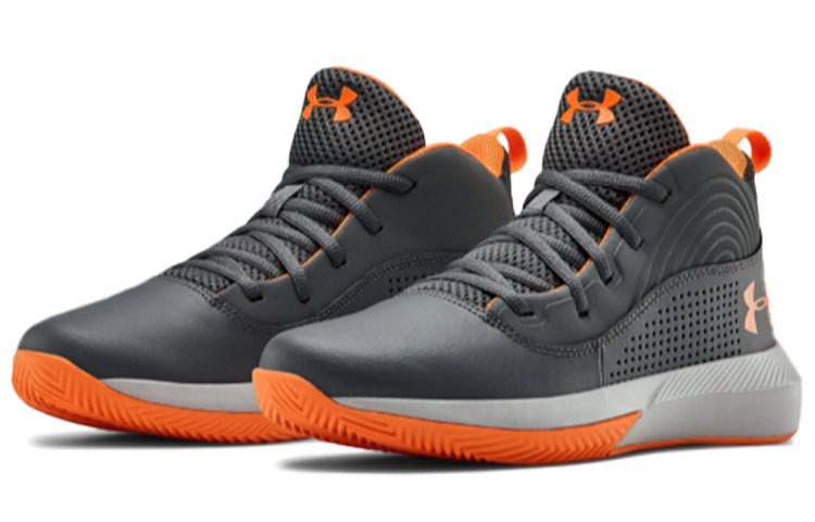 (GS) Under Armour Lockdown 4 Gray/Orange 3022123-102
