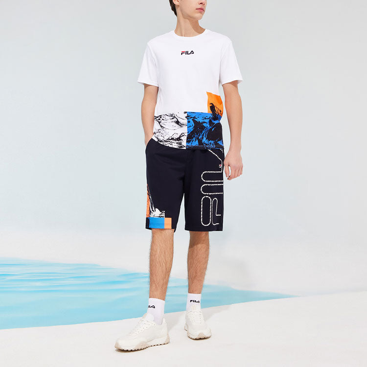 FILA Logo Printing Casual Sports Shorts Blue F11M128607F-NV