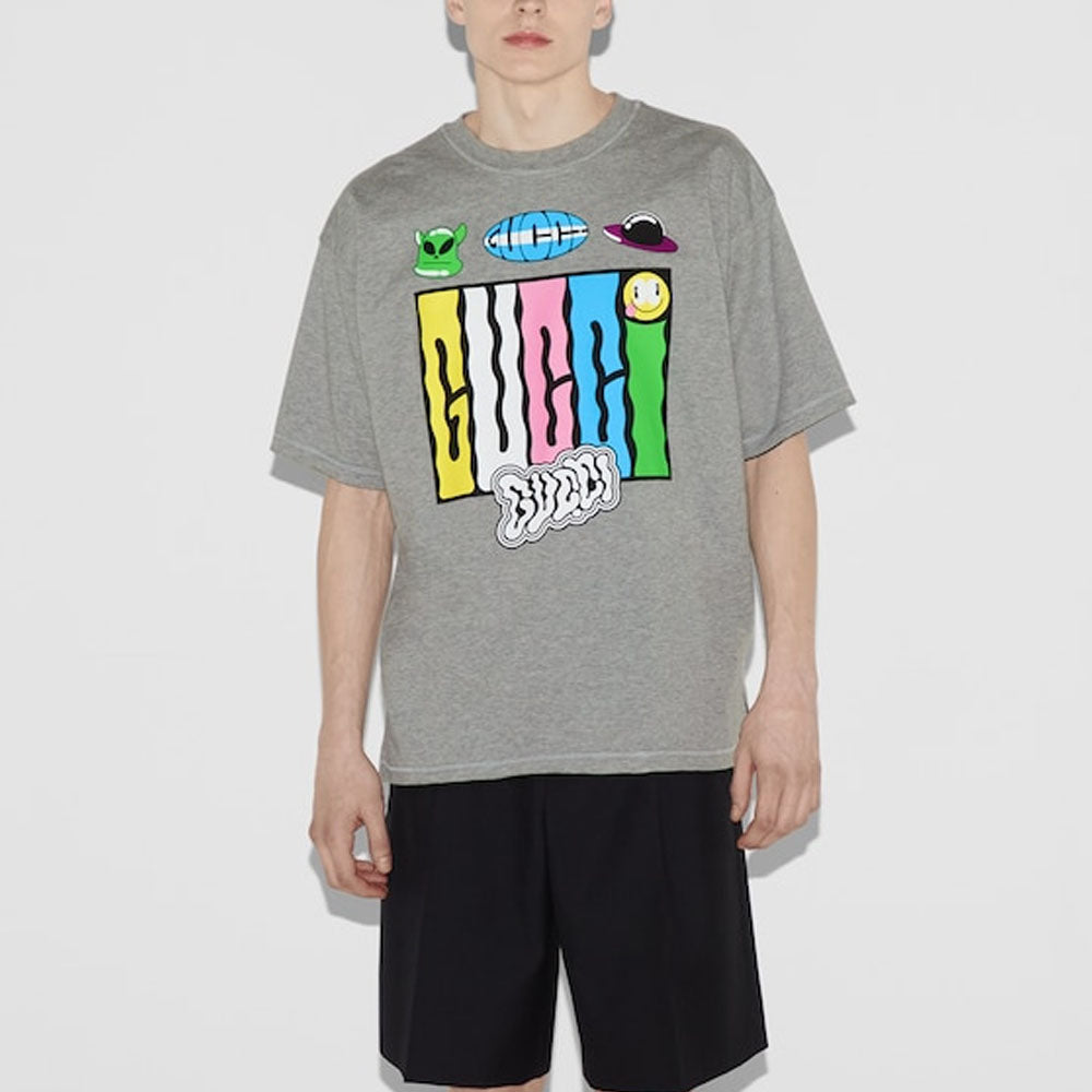Gucci Reversible Cotton Jersey T-Shirt 'Grey' 782793-XJGII-1043