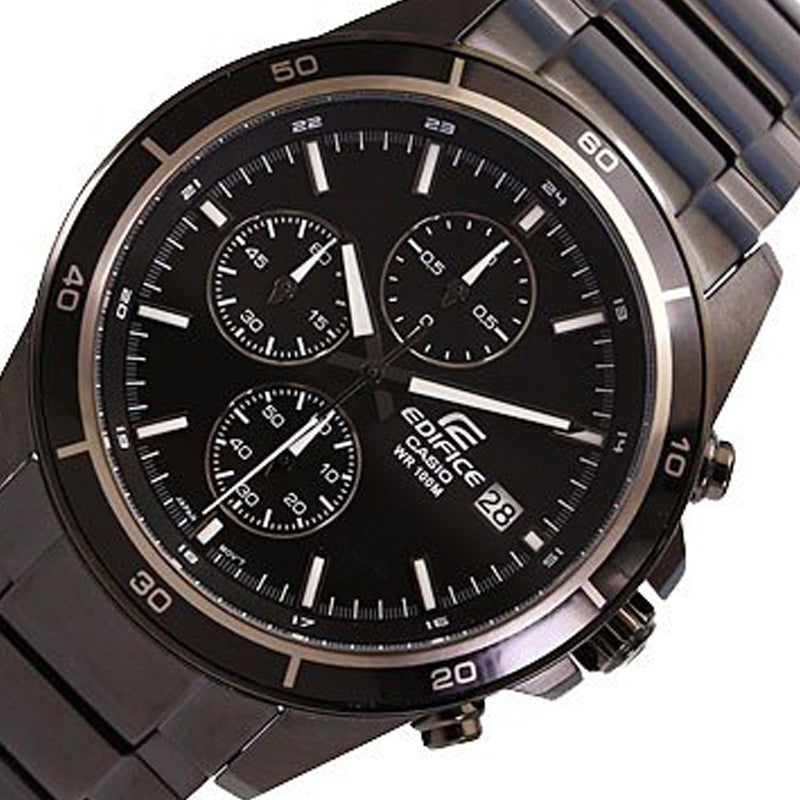 CASIO Waterproof EDIFICE Stainless Steel Strap Mens Black Analog EFR-526BK-1A1