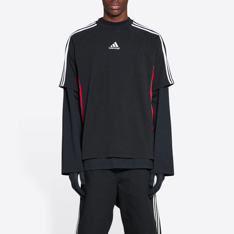 Balenciaga x adidas T-Shirt Medium Fit 'Black Red' 712401TNVA61003