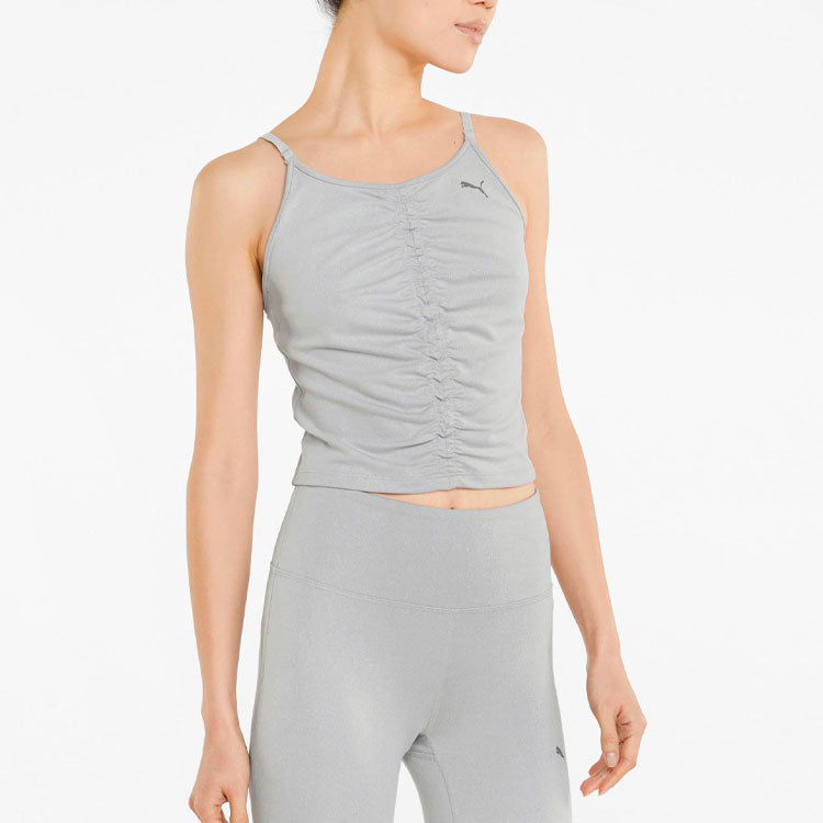 (WMNS) PUMA STUDIO FOUNDATION RUCHED Bra Top 'Grey' 521604-04