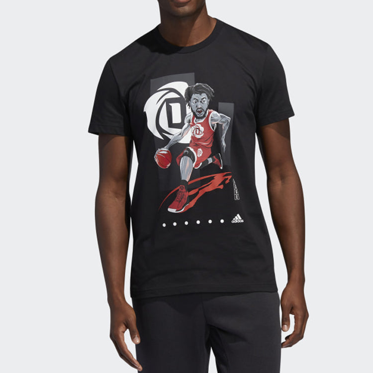 adidas ROSE GU TEE Basketball Sports Short Sleeve Black FM4773