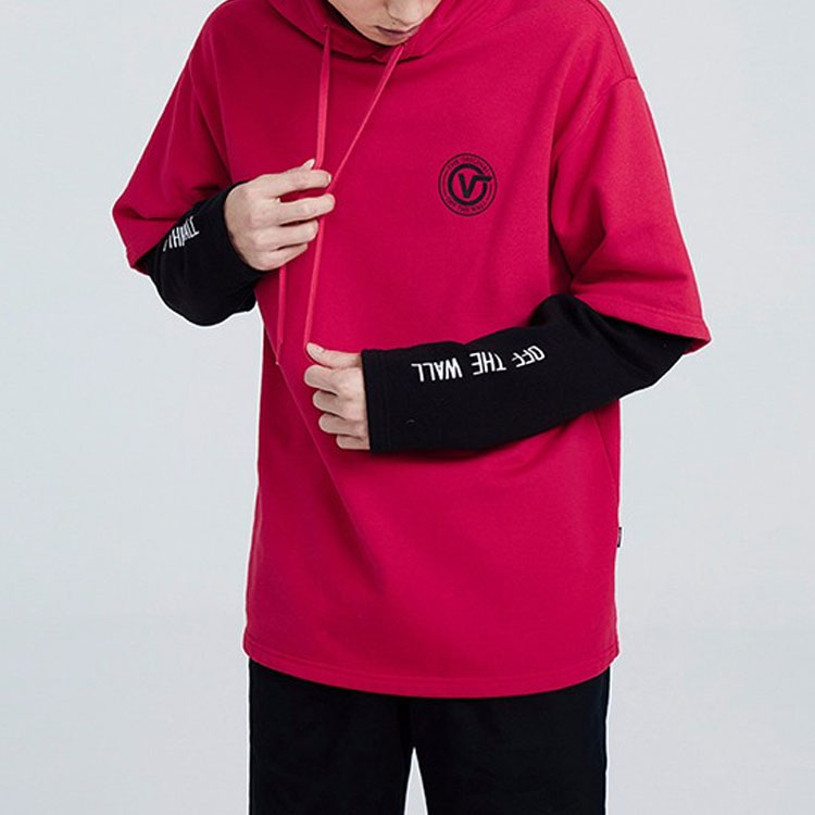 Vans Red Black Colorblock Alphabet Printing Couple Style Red VN0A3QTQ0PZ