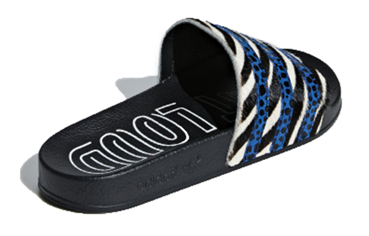 (WMNS) adidas Adilette 'Core Black Blue White' CM8493