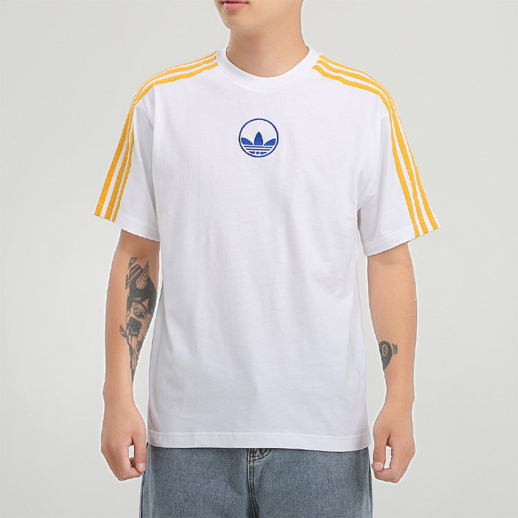 adidas originals 3 STRIPE CIRCLE Sports Short Sleeve White GD2122