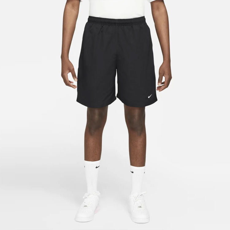 Nike Swoosh Logo Embroidered Solid Color Loose Shorts Black DM4400-010