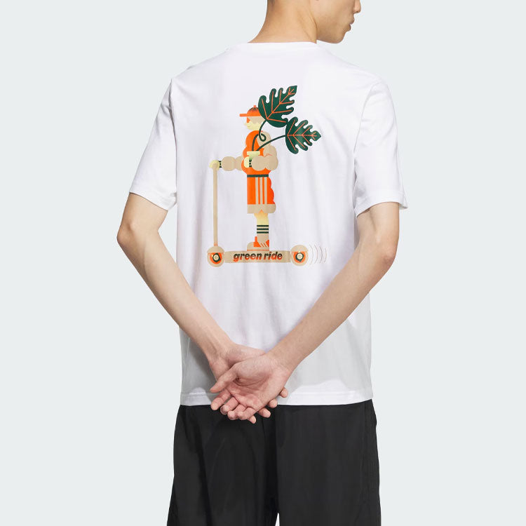 adidas Neo Green Ride Graphic T-Shirts 'White' IK5093