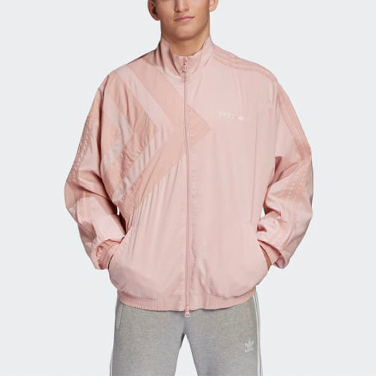 adidas originals logo Printing Stand Collar Sports Jacket Pink GL6158