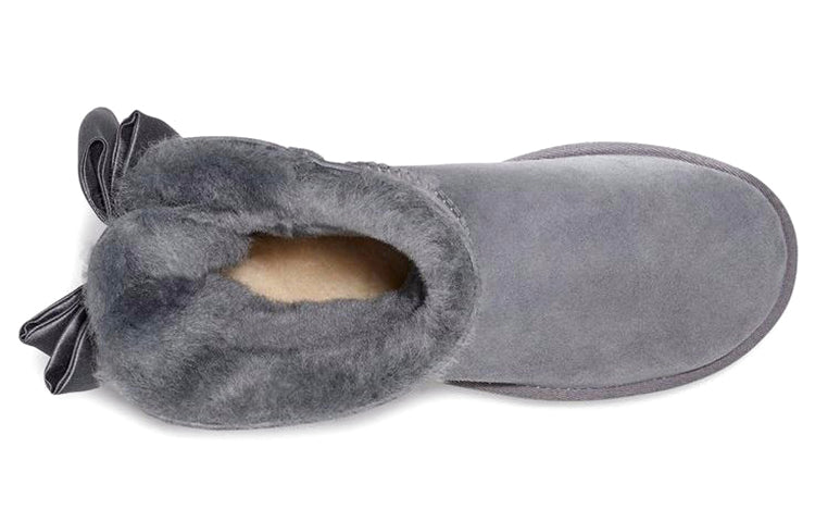 (WMNS) UGG Mini Bailey Bow II Glam Snow Boots Blue Gray 1103130-GYS
