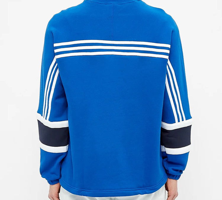 adidas originals Stripe Sports Round Neck Pullover Blue FM1589