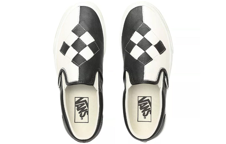 Vans Woven Leather Slip-On 'Black White' VN0A38F7VMW