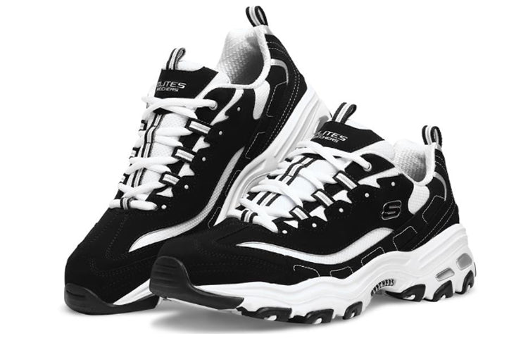 Skechers D'LITES Daddy Shoes 'White Black' 52675-BKW