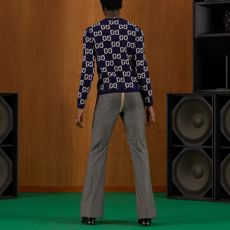 Gucci GG Wool Jacquard Sweater 'Blue Ivory' 692900-XKCC5-4492
