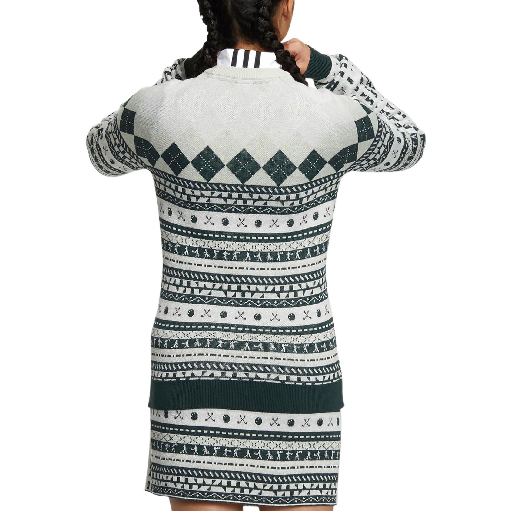 (WMNS) adidas Graphic Sweater Asia Sizing 'White Green' HG5795