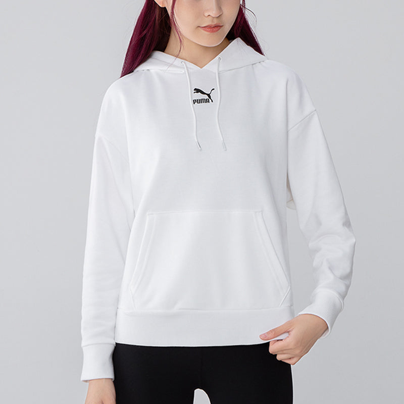 (WMNS) PUMA Classics Logo Graphics Hoodie 'White' 533155-02