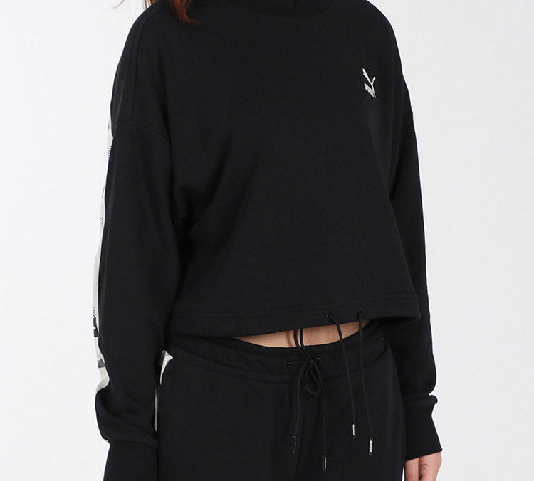 (WMNS) PUMA Knit Loose Pullover Black 578338-01
