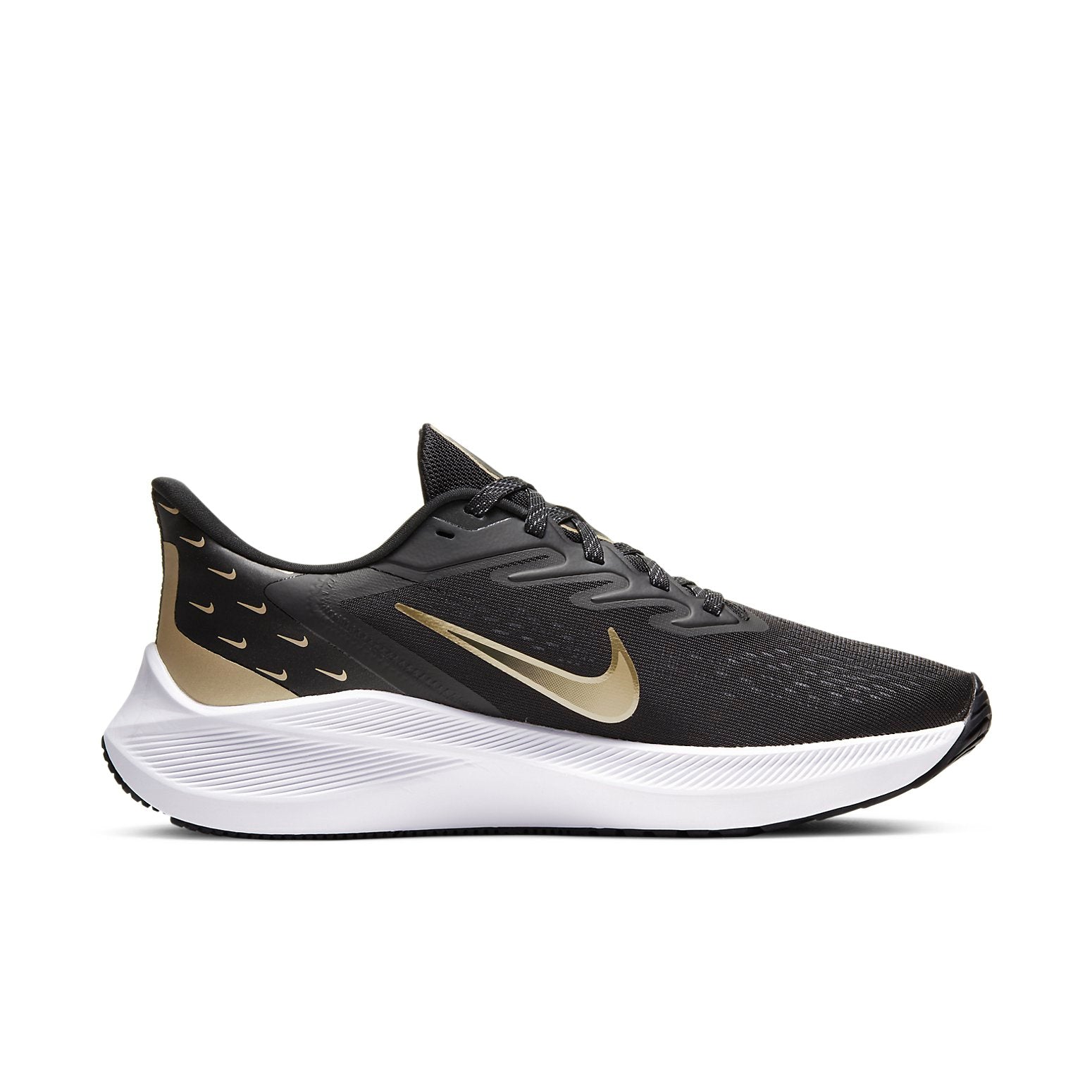 (WMNS) Nike Air Zoom Winflo 7 Premium 'Black Metallic Gold Grain' CV0140-001