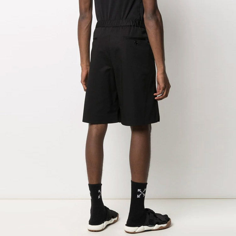 Off-White SS21 Logo Alphabet Button Shorts Loose Fit Black OMCB049S21FAB0011001