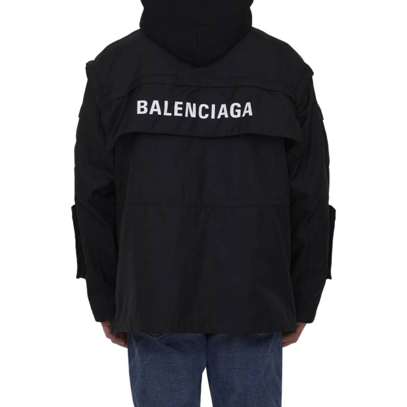 Balenciaga Technical Fabric Oversized Parka With Jersey Insert 'Black' 746450TOO321000