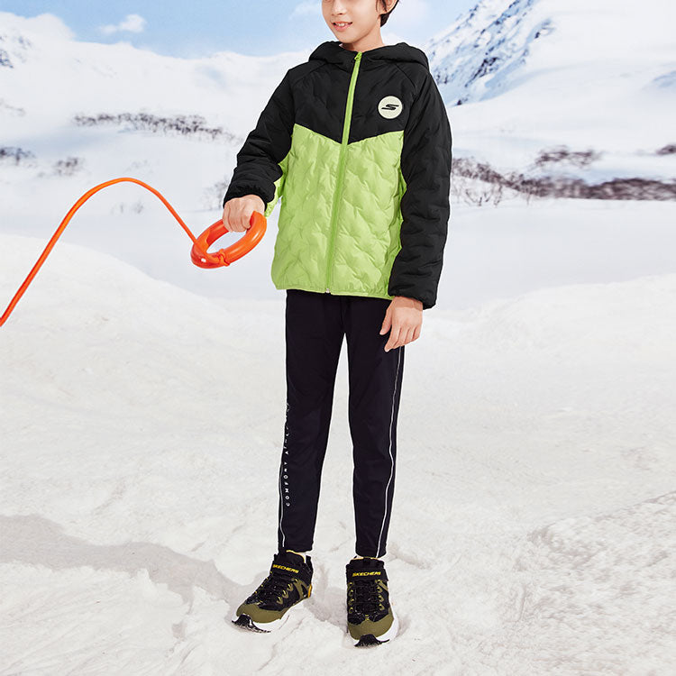 (GS) Skechers Lifestyle Hooded Jacket 'Green Black' P423B030-0018