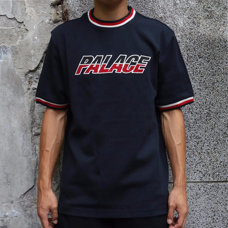 PALACE Contrasting Colors Alphabet Printing Loose Round Neck Black T-Shirt P14ES017